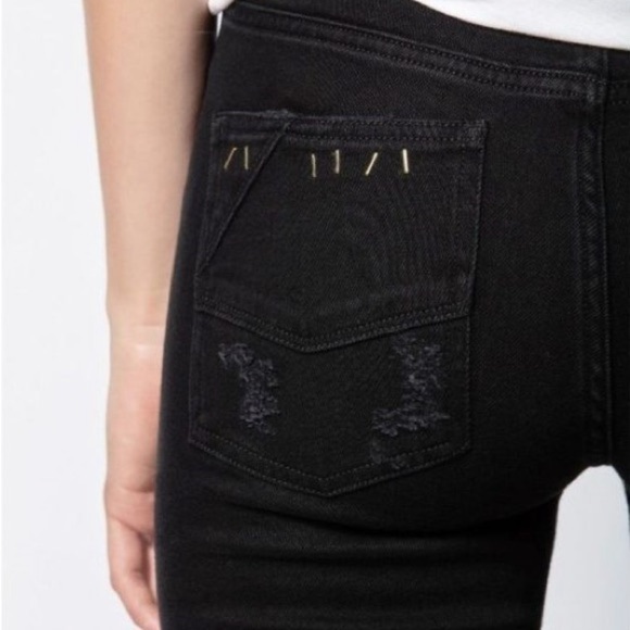 Zadig & Voltaire Eva Grunge Black Denim 27 - Picture 2 of 11
